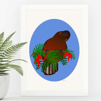 Kaka art print in a white frame