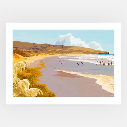 Saint Claire Beach, Dunedin art print