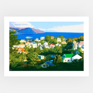 Wellington houses art print