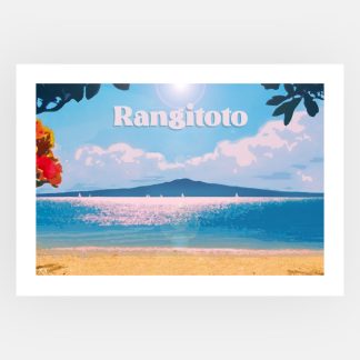 Rangitoto Island Auckland travel poster