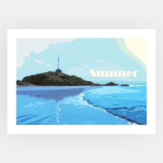 Sumner Beach travel poster