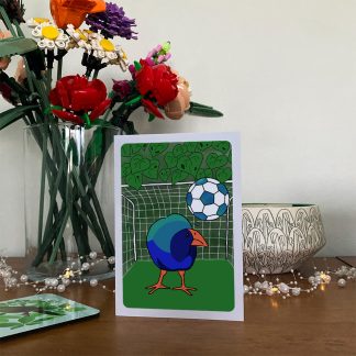 Absurbirdies greeting cards - Soccer Goalie Takahē