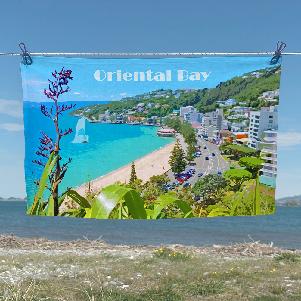 Art Tea Towels - Beaches across the motu - Image 2