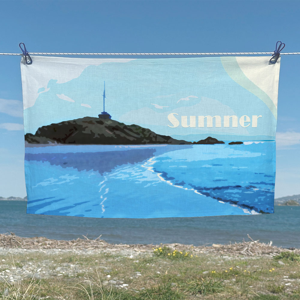 Art Tea Towels - Beaches across the motu - Image 3